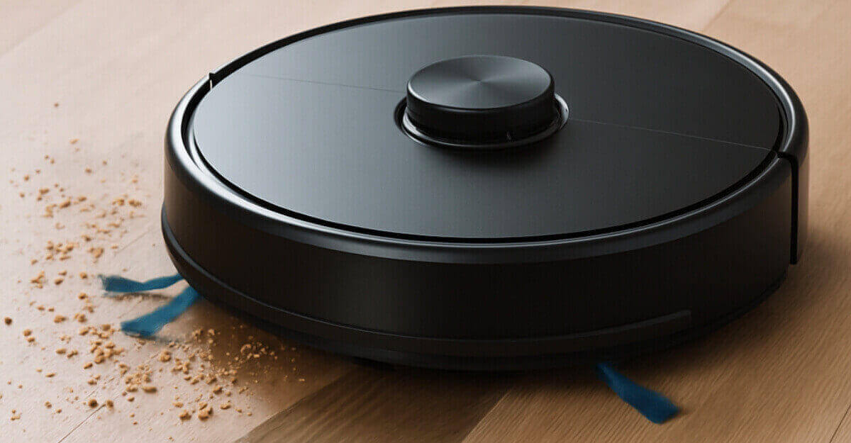 Robô aspirador em ação limpando o chão, ideal para quem busca saber qual o melhor robô aspirador para casa.